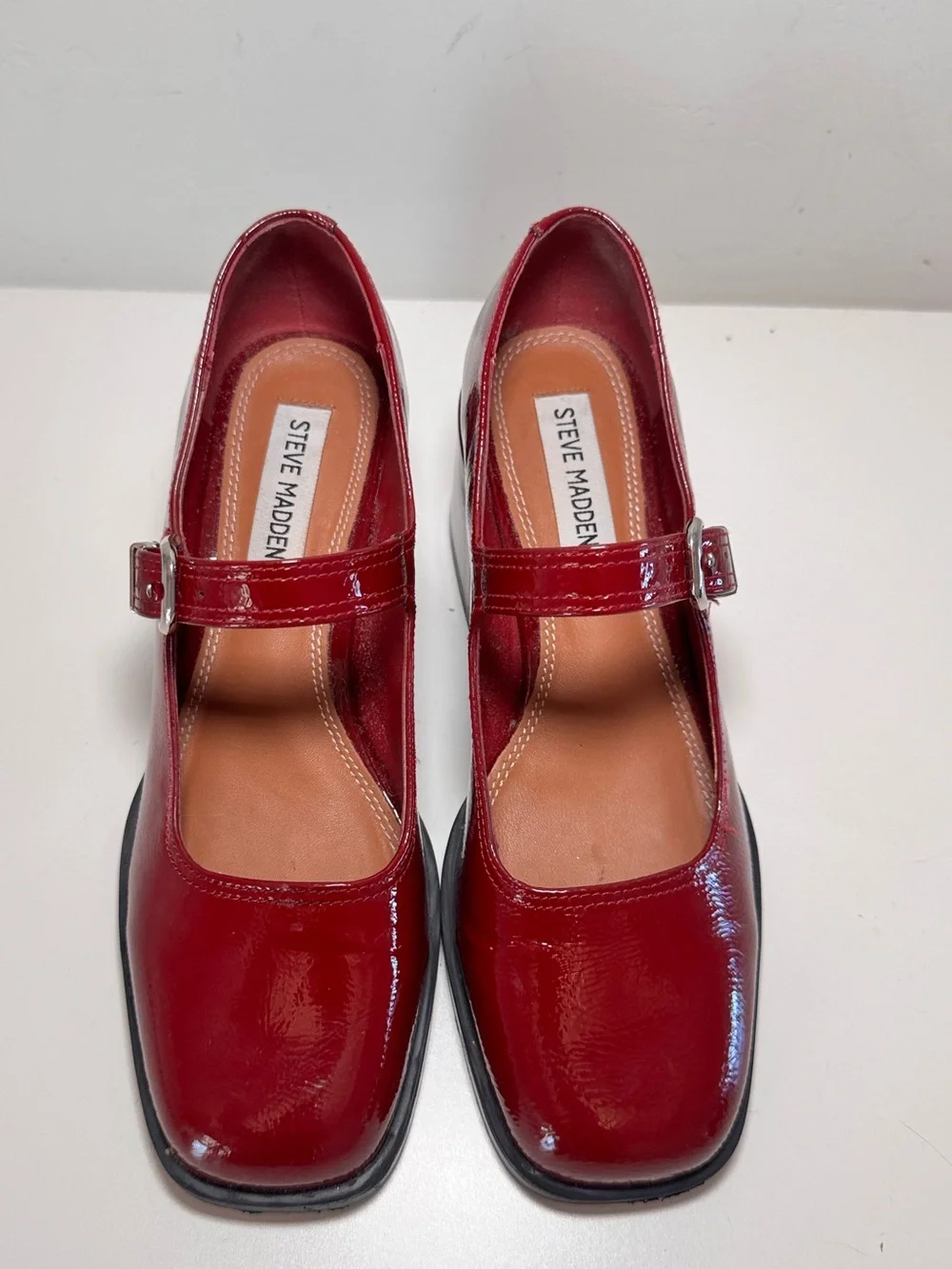 Steve Madden Lisbon Red Patent Mary Jane Heels